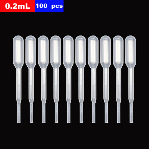 100pc Science Medical Microbiology Experiment Graduation Heat 0.2ml Transparent Pipette Disposable Safety Plastic Dropper ► Photo 1/6