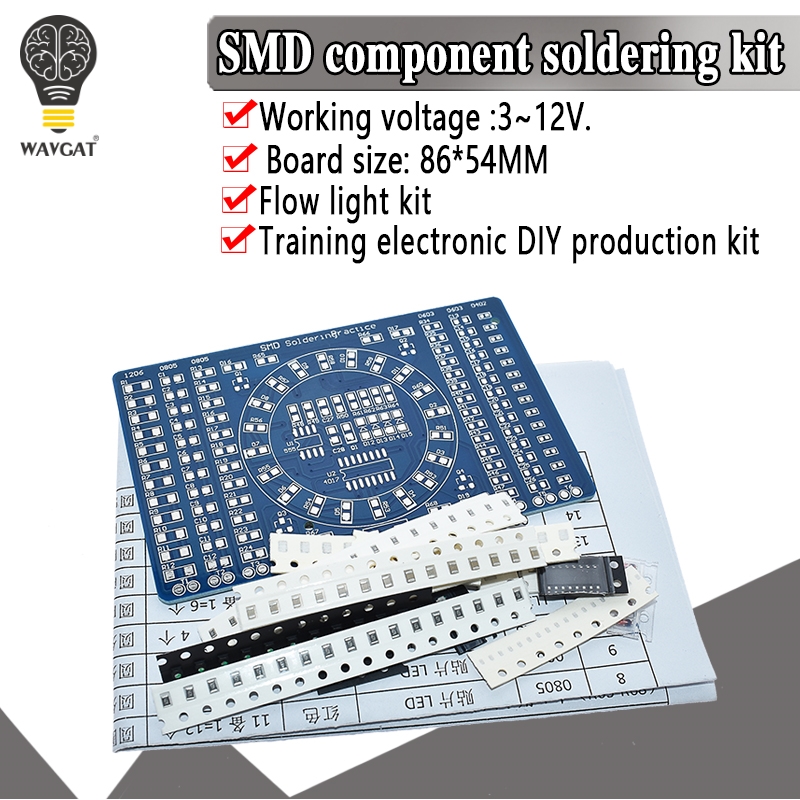 DIY SMD Rotating LED Components Soldering Practice Board Skill Training DIY Kits 