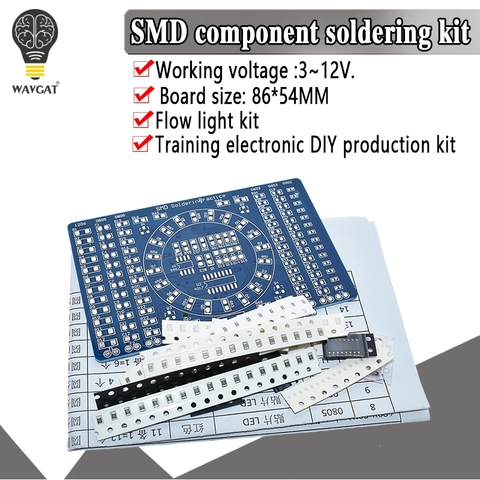 CD4017 Rotating LED SMD NE555 Soldering Practice Board DIY Kit Fanny Skill Training Electronic Suit ► Photo 1/6