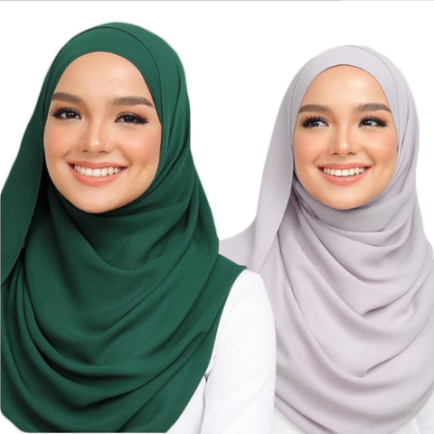S002 Plain big size bubble chiffon muslim hijab scarf head shawls wrap headscarf popular scarves islamic hat ► Photo 1/6