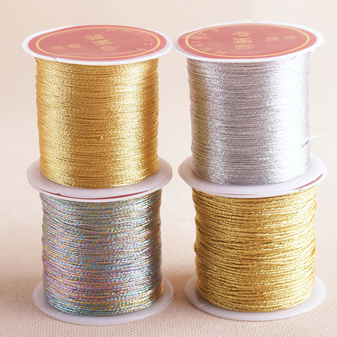 Gold Silver Color 100m/roll Durable Overlocking Sewing Machine Threads Polyester Cross Stitch Strong Threads for Sewing Supplies ► Photo 1/6