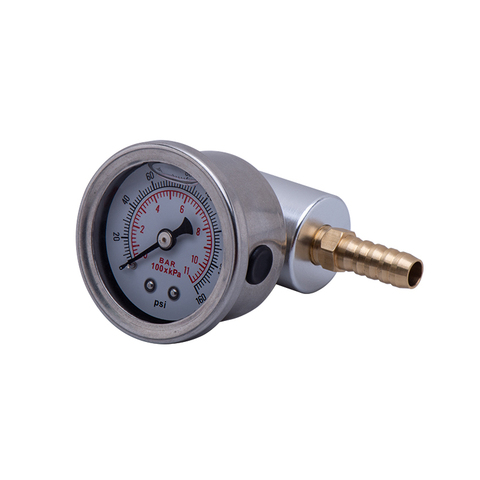 free shipping Universal 1/8 NPT Fuel Pressure Gauge 0-160 psi and adaptor kit For fuel injection systems ► Photo 1/6