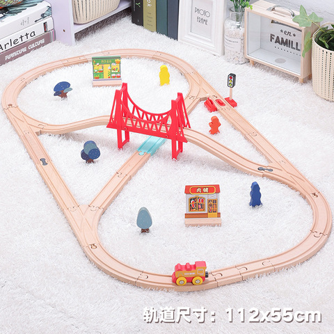 Usual Accessories Wooden Toy Train Track Set Wooden Railway Electric Rail Train Educational Diecast Toys For Children Train ► Photo 1/6