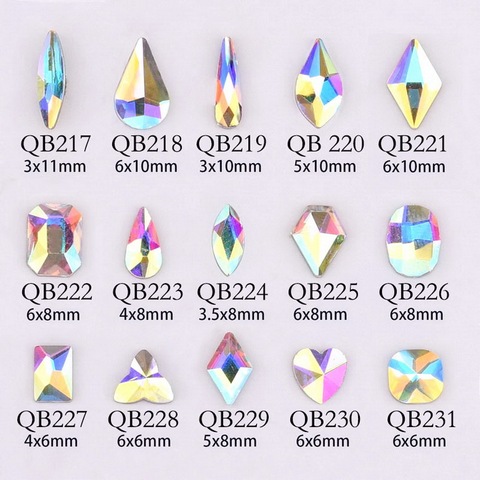 20pcs Crystals Nail Diamond Stone Strass AB Glass Rhinestones For 3D Nails Art Decorations Supplies Jewelry QB217-246A ► Photo 1/6