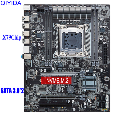 X79 motherboard LGA2011motherboard ATX USB3.0 SATA3 PCI-E NVME M.2 SSD support REG ECC memory and Xeon E5 processor ► Photo 1/6