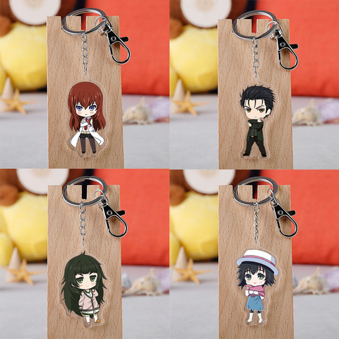Anime Steins Gate Keychain Cartoon Figure Makise Kurisu Labmen Acrylic Pendent Keyring ► Photo 1/5