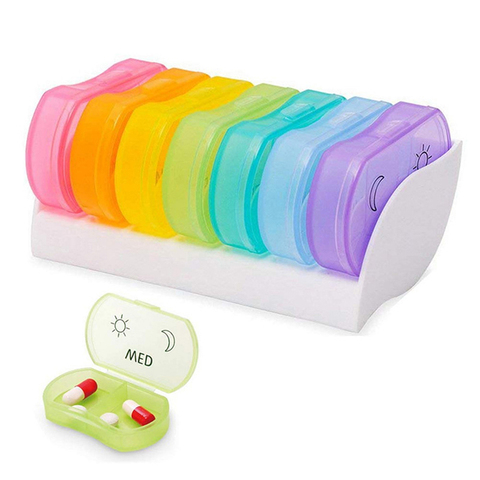 7 Day Weekly Style Morning Night Pill Holder Storage Organizer Plastic Container Case Portable Travel Pill Box ► Photo 1/6