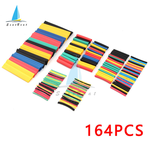 164pcs/Set Polyolefin Shrinking Assorted Heat Shrink Tube Wire Cable Insulated Sleeving Tubing Set 2:1 ► Photo 1/1