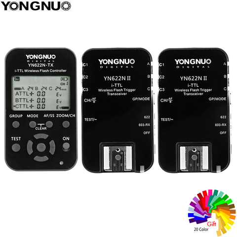Yongnuo YN622N II YN622N-Kit Wireless TTL HSS Flash Trigger Set Transmitter + 2x Receivers for Nikon DSLR Camera D750 D850 Z7 Z6 ► Photo 1/6