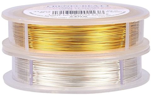 2 Rolls 18/20/22/24/26/28 Gauge Tarnish Resistant Silver/Gold Coil Wire for DIY Bracelet Necklace Earring Jewelry Crafts Making ► Photo 1/5