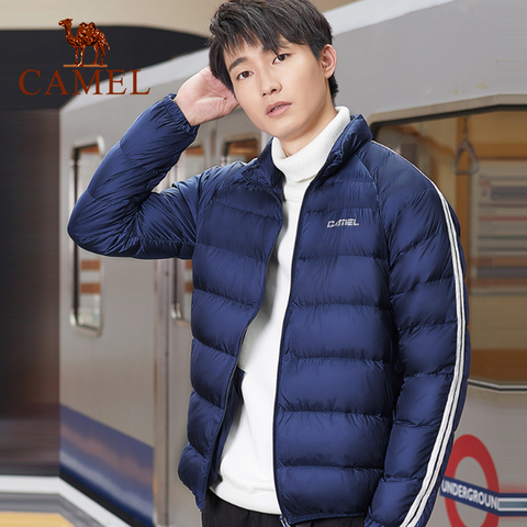 CAMEL Lightweight Down Jacket Men Short Style Trendy Brand 2022 Winter Trend Handsome Men Stand-up Collar Cold Jacket ► Photo 1/6