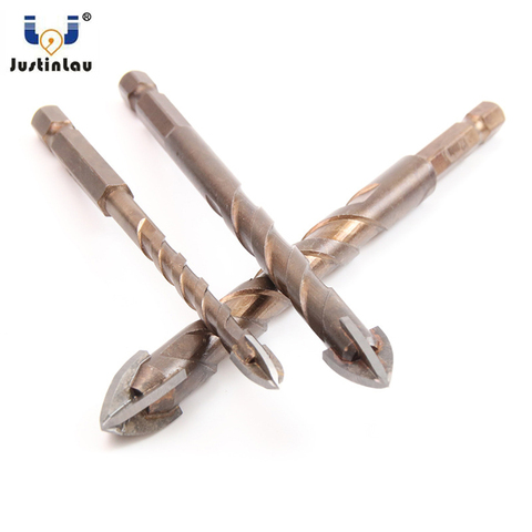 JUSTINLAU Cross Hex Tile Bits Glass Ceramic Concrete Hole Opener Alloy Triangle Drill Size 3/4/5/6/8/10/12 mm ► Photo 1/5