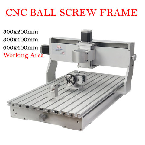 DIY CNC 3020 3040 6040 Frame Ball Screw 4 Axis Aluminum Lathe for CNC 3020 3040 6040 Engraving Milling Machine Wood Metal Router ► Photo 1/6