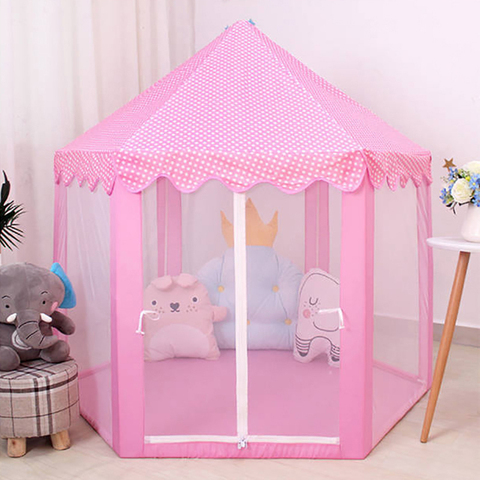 Kids Portable Folding Prince Princess Tent Children Castle Play House Children Girls Gift Outdoor Beach Zipper Tent Dropship ► Photo 1/6