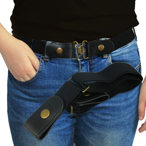 Buckle-Free Belt For Jean Pants,Dresses,No Buckle Stretch Elastic Waist Belt For WomenMen,No Bulge,No Hassle Waist Belt ► Photo 1/6