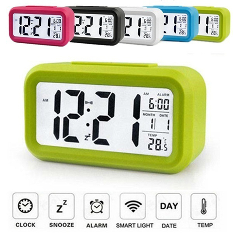 Large LED Backlight Display Clock Digital Alarm Clock Electronic Clock Temperature For Home Office Travel Desktop Decor Clock ► Photo 1/6