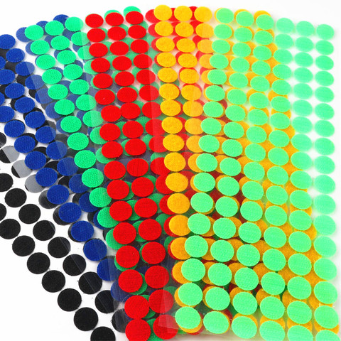 99Pair Velcros Colorful Self Adhesive Fastener Dots 10mm Strong Glue Magic Tape Sticker Disc Red Green Blue Round Hook Loop Coin ► Photo 1/6
