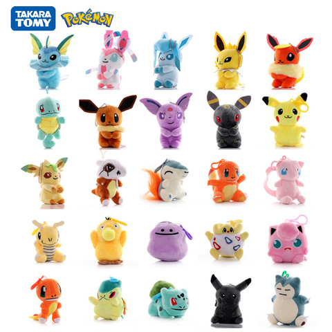 11-13cm Pokemon Plush Pikachu Eevee Squirtle Charmander Bulbasaur Cute Cartoon Anime Figures Plush Dolls Keychain Xmas Kids Gift ► Photo 1/6