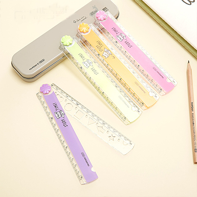 30CM New Cute Kawaii Study Time Color Folding Ruler Multifunction DIY Drawing Rulers For Kids Students Office School Stationery ► Photo 1/6