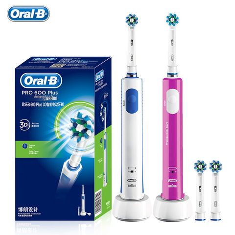 Oral B Pro600 Plus Rechargeable Electric Toothbrush Rotating Oral Hygiene 3D Replaceable Crossaction Electric Tooth Brush Head ► Photo 1/6