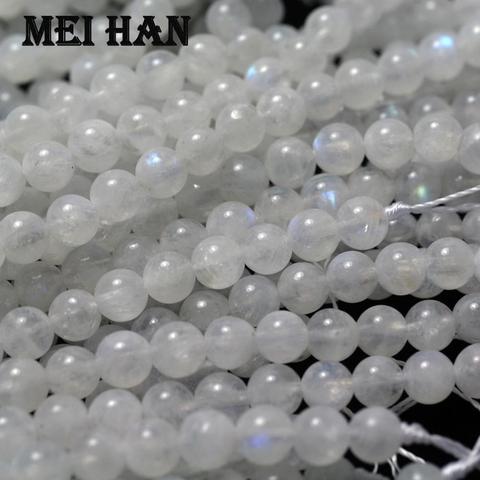 Meihan Free shipping (1 strands/set) natural AAA 6mm+-0.4 rainbow moonstone smooth round beads for jewelry making design DIY ► Photo 1/3