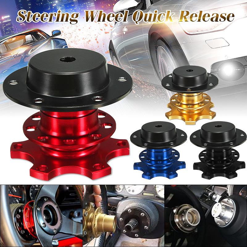 Universal Aluminum Steering Wheel Quick Release Hub Boss Kit Wheel Hub Adapter CA0011-BL For 6 hole Steering Wheel Hub ► Photo 1/6