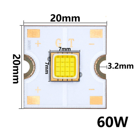 60W High Power LED Light Super bright 6500K 4.5A LED Beads PCB Tube Lamp substrate copper for Automotive headlights DIY ► Photo 1/2