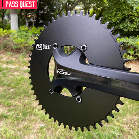 PASS QUEST Round Road Bike Chain Crankshaft Closed disk 110BCD 58T Narrow Wide Chainring For R2000 R3000 4700 5800 6800 DA9000 ► Photo 1/5