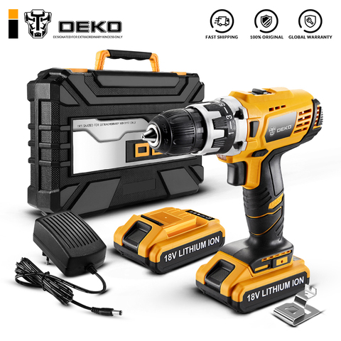 DEKO GCD18DU2 18V 38N.m DC Lithium-Ion Battery 2-Speed Electric Cordless Drill Mini Screwdriver Wireless Power Driver ► Photo 1/6