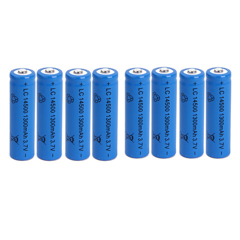 8pcs/lot SHSEJA High Capacitance 14500 Battery 3.7V 1300mAh Rechargeable li-ion Battery for Led Flashlight Batery Battery Newest ► Photo 1/4