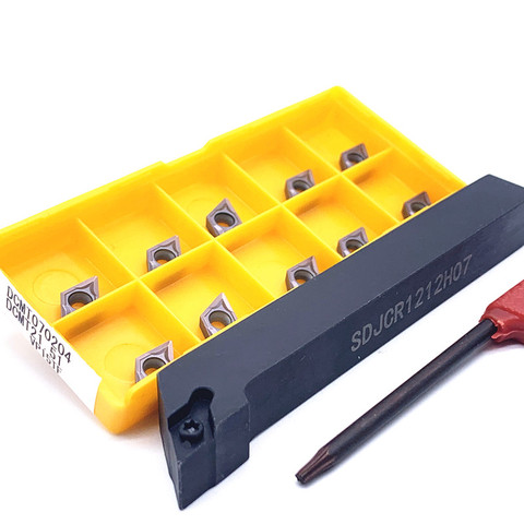 10PCS DCMT070204 VP15TF UE6020 US735 Carbide insert+1PC SDJCR1010H07 SDJCR1212H07 SDJCR1616H07 CNC Cutting Tool Holder Lathe Set ► Photo 1/6