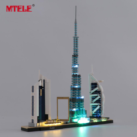 MTELE Brand LED Light Up Kit For Architecture Dubai Skyline Collection Toys Lighting Set Compatible With 21052 ► Photo 1/6