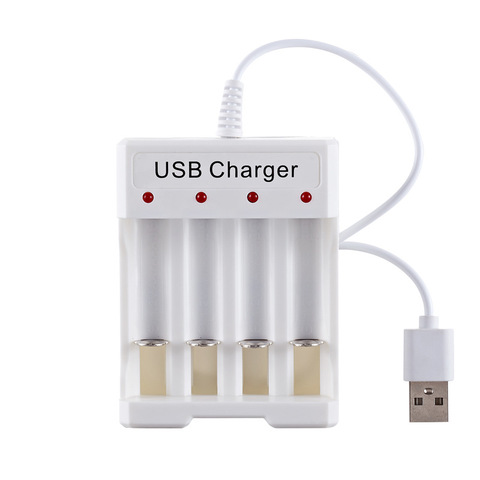 USB 4 Slots Fast Charging Battery Charger Short Circuit Protection AAA AA Rechargeable Battery Station DC1.2V 250mA ► Photo 1/3