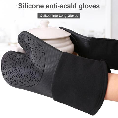 Silicone Oven Mitt Waterproof Heat Resistant Kitchen Gloves for Barbecue Cooking Baking ► Photo 1/6