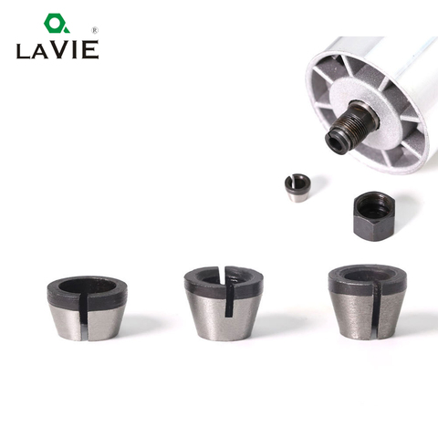 LAVIE 1pc 3 pcs set collet 6mm 6.35mm 8mm collets chuck Engraving Trimming Machine Electric Router Milling Cutter Accessories ► Photo 1/6