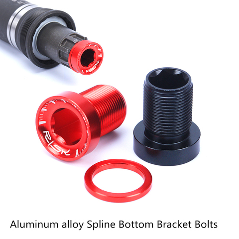 RISK 2pcs M15 Mountain Bike Splined Bottom Bracket Bolts 7075 Aluminum Alloy Waterproof Cover Bottom Bracket(B.B) Crank Screws ► Photo 1/5