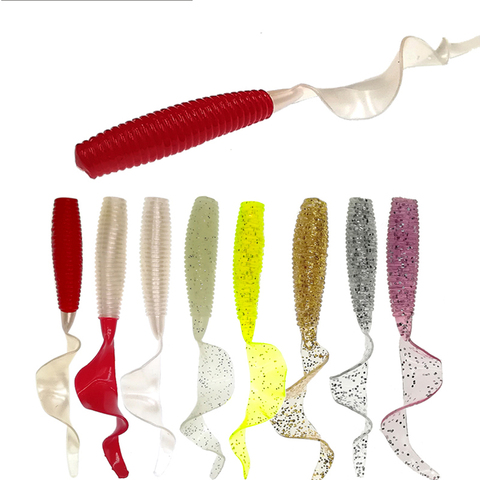10Pcs Fishing Lure soft bait 55/65/75/85mm Worms Artificial Silicone Fishing Lure with Salt Smell Carp Bass Pesca Fishing Takcle ► Photo 1/6