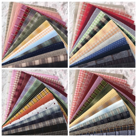 23x33cm 11Piece Polychromatic The Cheapest Japanese First Dye Washed Fabric Stitching Dol DIY Fabric Plaid Cotton Doll Cloth ► Photo 1/5