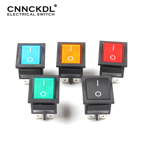 1 PCS KCD4 4 Pin Latching Rocker Switch ON-OFF 2 Position Electrical Equipment With Light Power Switch 16A 250VAC/ 20A 125VAC ► Photo 1/6