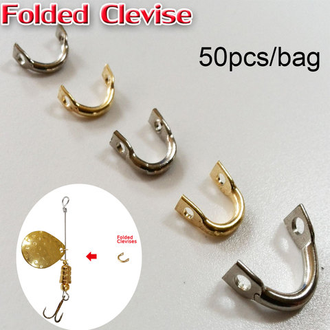 50PCS Durable Metal Easy Spin Solid Brass Easy-Spin Clevises Spinner Sliver/Gold Outdoor Fishing Lures Accessories ► Photo 1/6
