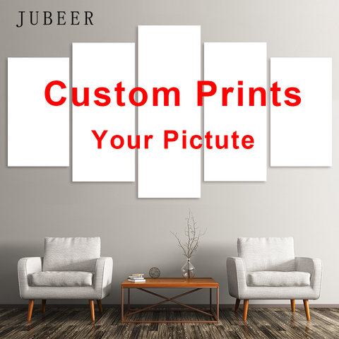 Custom Prints 5 Pieces Wall Art  Custom Poster Customs You Photo on Canvas Decoration Pictures for Living Room No Frame Painting ► Photo 1/6