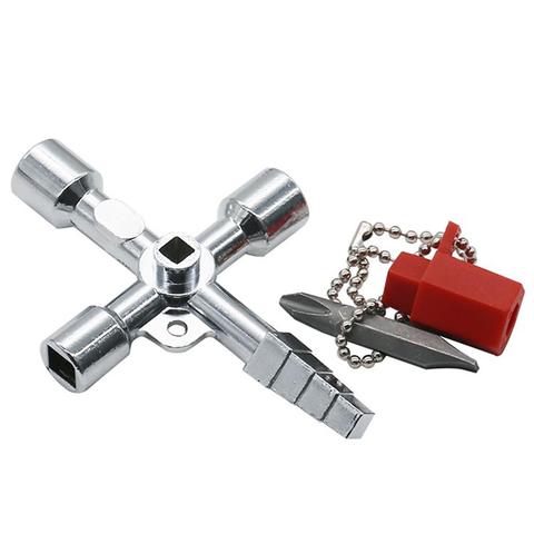 Universal Cross Square Triangle Electrical Cabinet Elevator Lift Key Wrench Zinc Alloy Cross Switch Mini Tools ► Photo 1/6
