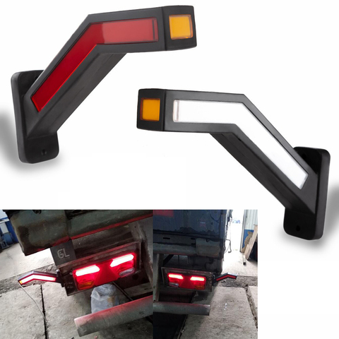 2PCS Truck Side Marker Lighting Trailer Van LED Lights Universal 12V 24V LED Neon Stalk Lamp Waterproof Outline Marker Light ► Photo 1/6