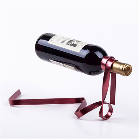Creative Iron Wine Bottle Holder Ribbon Suspension Poised Wine Rack Cabinet Stand Bracket Bar Accessories Table Decoration Tools ► Photo 1/6