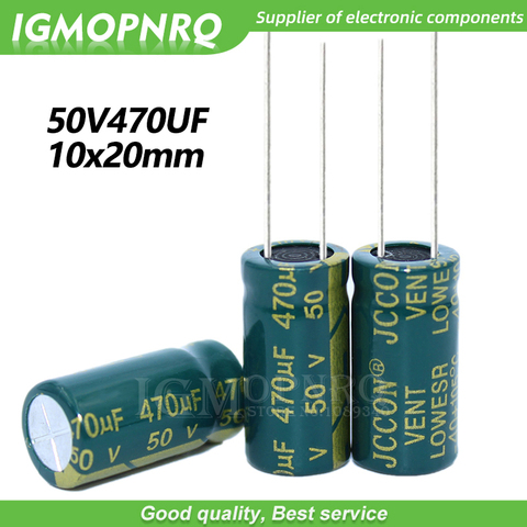 10PCS 50V470UF 10*20mm igmopnrq Aluminum electrolytic capacitor high frequent low impedance 10x20mm ► Photo 1/4