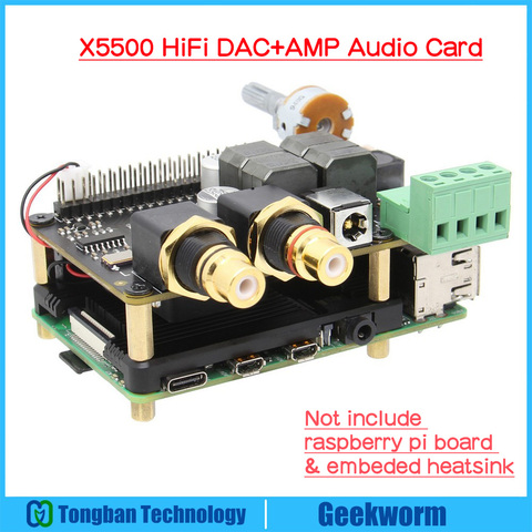 For Raspberry Pi 4, X5500 HiFi DAC+AMP Expansion Board  Audio Card Support X872/X850/X860 Storage Board with Pi 4 Model B/ 3B+ ► Photo 1/6