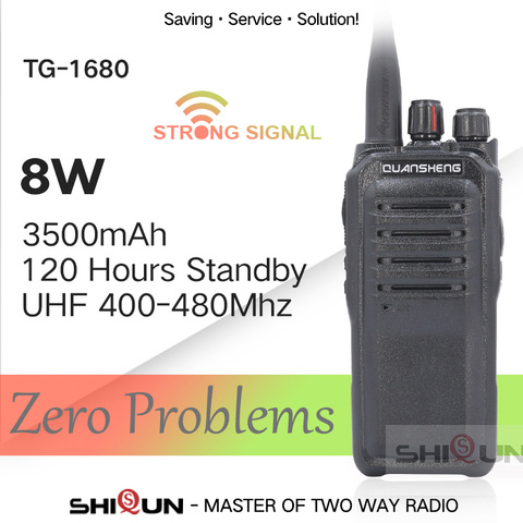 QuanSheng TG-1680 8W Walkie Talkie Long Range 10KM UHF400-470MHz Professional 16 Channels 3500mah Long Standby Large Battery ► Photo 1/1