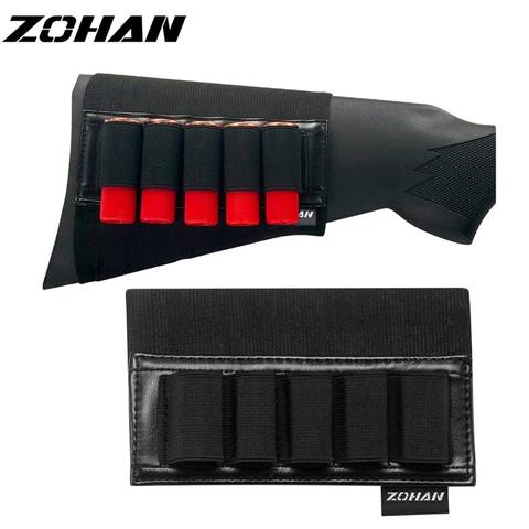 ZOHAN 5 Rounds Shotgun Shell Holder On Stock Cartridge Holder Buttstock Ammo Pouch for 12 20 Gauge Hunting Gun Accessory ► Photo 1/6