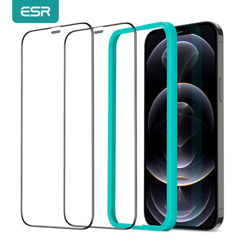 ESR Tempered Glass for iPhone 12 Ultra-Tough Full Cover Glass for iPhone 12 Pro Max Screen Protector 110lbs Protective Film 2pcs ► Photo 1/6