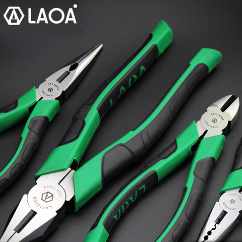 LAOA Wire Cutter Pliers CR-V Pliers Kit Long Nose Nippers Diagonal Pliers Cable Wire Side Cutting Pliers Tools ► Photo 1/5